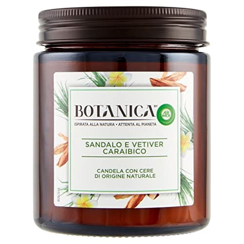 Image of Air Wick Airwick, Botanica Scented Candles, 1 Sandal & Caribbean Vetiver Candle - 205 ml