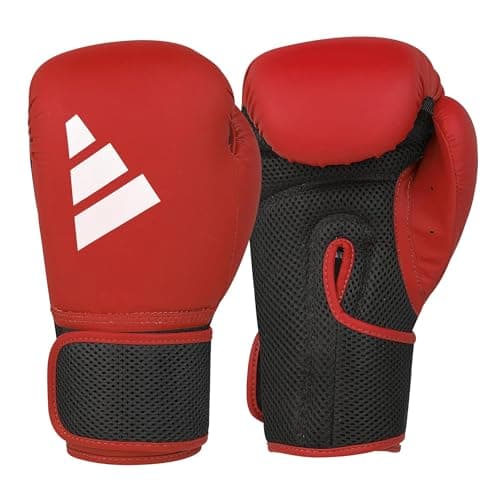 Image of Adidas Unisex – Adult Hybrid 25 Boxing Gloves, Red, 12 oz EU