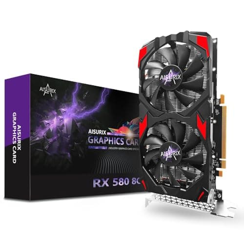 Image of Kelinx AISURIX RX 580 Graphics Card, 2048SP, Real 8GB, GDDR5, 256 Bit, Pc Gaming Video Card, 2XDP, HDMI, PCI Express 3.0 with Freeze Fan Stop for Desktop Computer Gaming Gpu