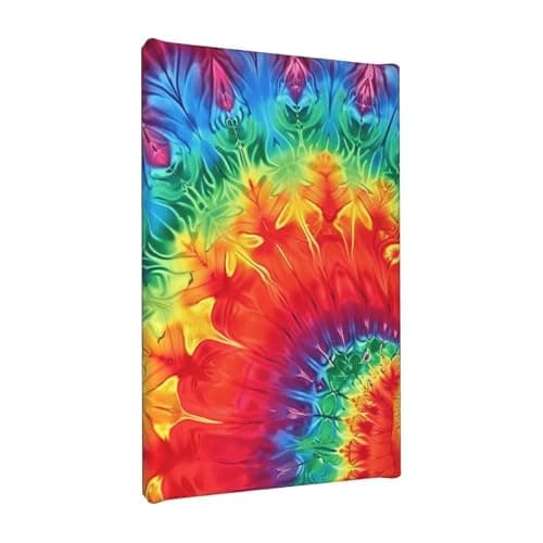 Image of YKLJG Rainbow Tie Dye-Red Printed Wall Art Canvas Painting 20x30 CM Wooden Framed Picture Painting Artwork Prints for Bedroom Kitchen Home Office Decor