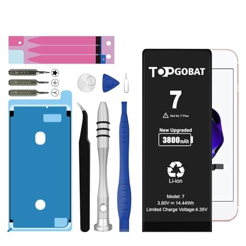 Image of TOPGOBAT Replacement for iPhone 7 Battery,3800mAh High Capacity Battery for Model (A1660 A1778 A1779 A1780 A1853 A1866) with Replacement Tool Kits