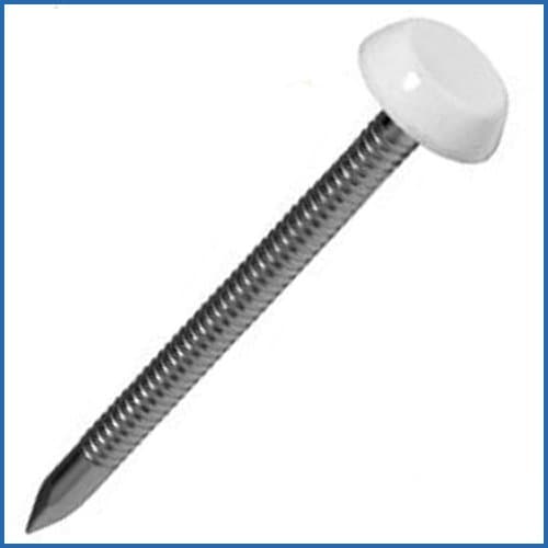 Image of UPVC White Cladding Pins Stainless Steel 30mm - 200 Box