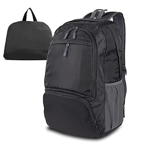 Image of Dewellyoo Lightweight Hiking Backpack, Foldable Outdoor Camping Hiking Travel Multi-functional Camping Trekking Rucksack Travel Climbing Mountaineer Outdoor Sport Daypack Bag for Men Women (Black)
