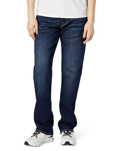 Image of True Religion Men's Ricky Flap 34 Inseam Jeans, Dark Wash Muddy Waters, 36