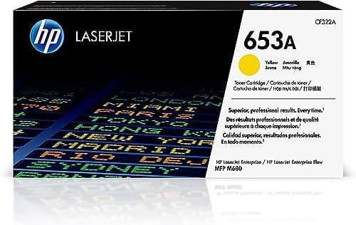 Image of HP CF322A 653A Original LaserJet Toner Cartridge, Yellow, Single Pack