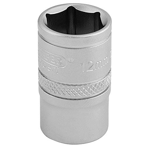 Image of Draper 16537 3/8-Inch Square Drive 6 Point Metric Socket, 12mm Size, Blue
