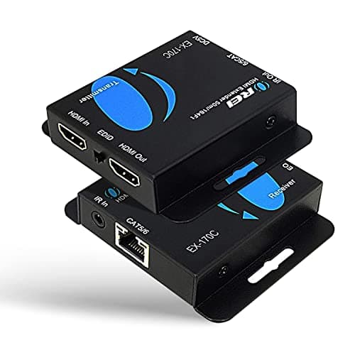 Image of OREI 4K HDMI over Ethernet Extender Over CAT5/CAT6/CAT7, with IR Upto 164 Feet - Loop Out - 4K @ 30Hz 1080P Full HD Signal Distribution (EX-170C)