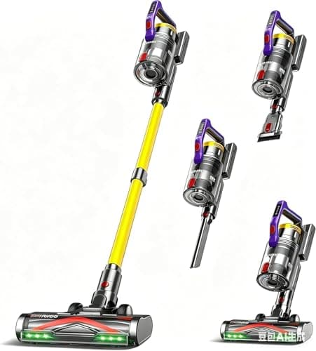 Image of KIPMAX Cordless Vacuum Cleaner, 50KPa/70Mins/550W Stick Cordless Vacuum with Charging&Storage Base&Aromatherapy, Anti-Tangle Vacuum Cleaners for Pet Hair/Carpet/Floor, Lightweight Self-Standing Vacuum