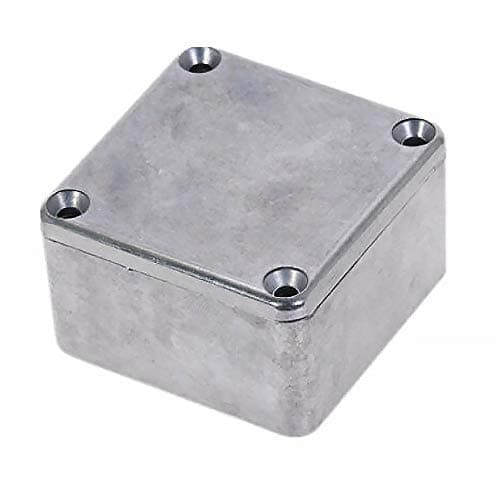 Image of ExcInter 1590LB(50.5x50.5x31mm) Silver Aluminium Enclosure Electronic Diecast Stomp Project Box Waterproof for External Power/Outdoor