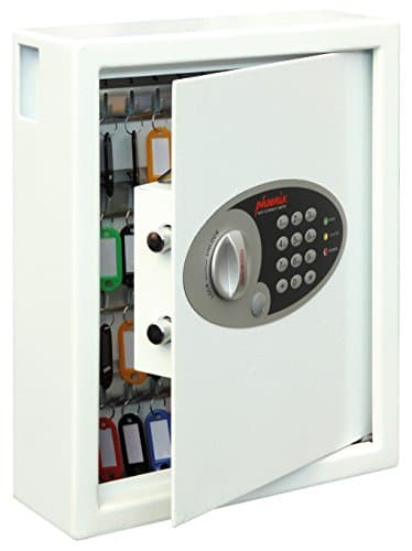 Image of Phoenix Safe Company – KS0032E Phoenix Cygnus Key Deposit Safe - 48 Hooks - Electronic Lock - Key Holder Wall Mounted - Scratch Resistant White Paint Finish - 7.5 Litres - 7.5kg