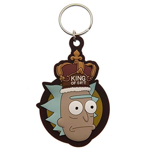 Image of Pyramid International Rick and Morty Rubber Keyring, Zip Pull or Backpack Charm (King of Sh*t Design) - Official Merchandise, One Size (RK39323C)