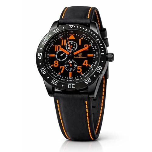 Image of Smith & Wesson Men's Calibrator Watch, 5ATM, Stainless Steel Caseback, Precision Quartz, Black Rubber Strap, 51mm