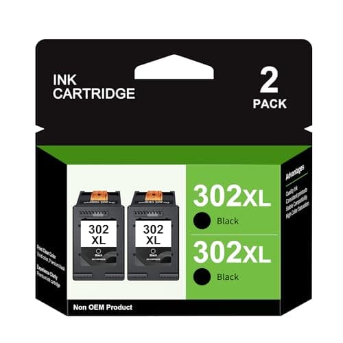 Image of 302XL Black Ink Cartridge Remanufactured for HP 302 302XL Ink Cartridges Combo Pack for Deskjet 1110 2130 2134 3630 3632 3634 Envy 4520 4521 4522 4523 4524 Officejet 3830 3834 4650 4651 4652 (2-Black)