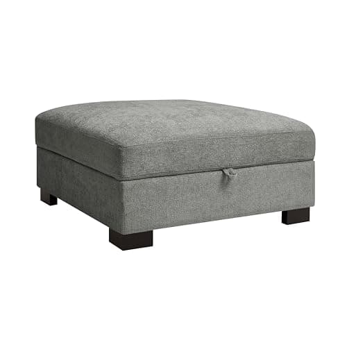 Image of Home Detail Large Corner Sofa, Left or Right Hand Corner Sofa, Couch in Upholstered Teddy Jumbo Cord or Chenille Fabric, L Shaped Sofas with Optional Footstool (Grey Chenille, Footstool)