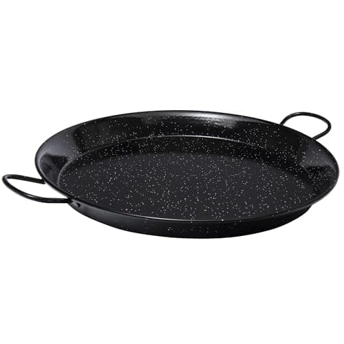 Image of Vaello Campos La Valenciana 46 cm Enameled Steel Paella Pan, Black