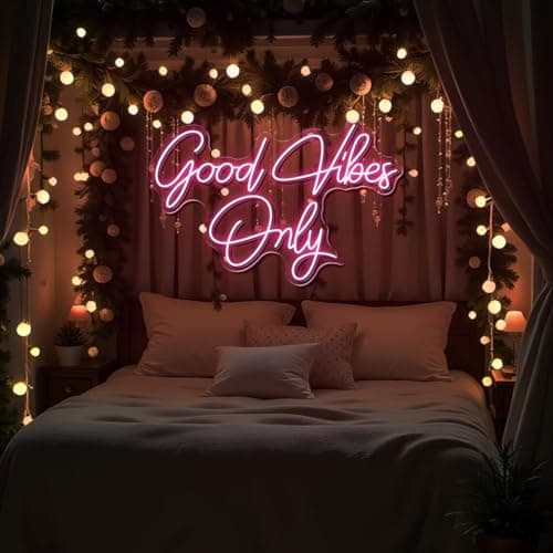Image of Custom LED Neon Sign, Good Vibes Only, Home Decor, Bar Signs Wedding Party USB Powered LED Decorative Lamp Unique Gifts Wall Decoration