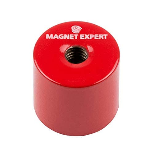 Image of Alnico Deep Pot Magnet for High-Temperature, Engineering, and Manufacturing Applications - 20.5mm dia x 19mm thick c/w M6 threaded hole - 4kg Pull