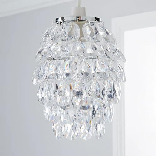 Image of Aurorakay Pineapple Jewel Easy Fit Pendant Sparkly Ceiling Chandelier Acrylic Beads Lamp Shade - Dia. 20cm x H 23cm - Without Cord & Bulb