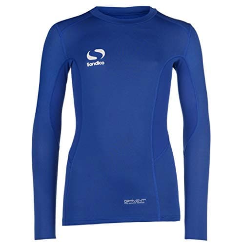 Image of Sondico Kids Long Sleeve Core Base Layer Top Junior Compression Fit Sports Royal 11-12 Yrs