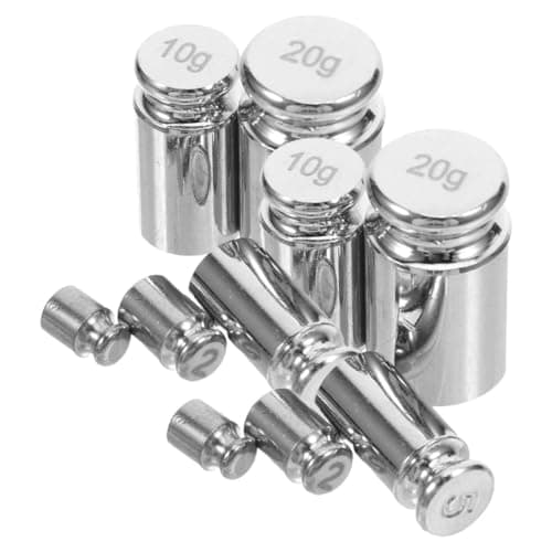 Image of PHENOFICE Calibration Weights Set for Digital Scale Error and Precision Calibration 1g 5g 10g 10pcs Steel 2g 20g Precision Grams Weight Suitable for Laboratories and Studios