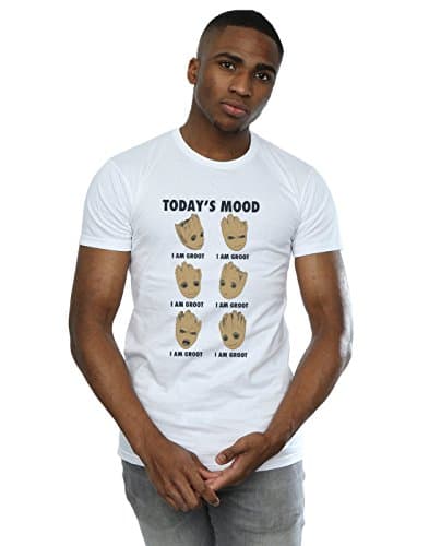 Image of Marvel Men's Guardians of The Galaxy Groot Today's Mood T-Shirt White Small
