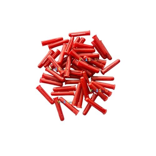 Image of 6mm Wall Plugs Red Masonry Wall Plug, 6.0 mm Fixing Hole Diameter, for Stone, Brick or Concrete 6mm Red Fixing Plastic Expansion Raw Plugs - 25 Wall Plugs