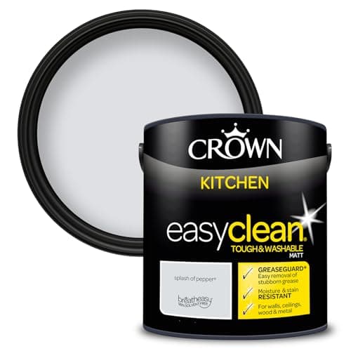 Image of CROWN Splash Of Pepper - Anti Mould Kitchen Paint - Washable, Grease & Steam Resistant - Warm Beige Paint - 2.5L