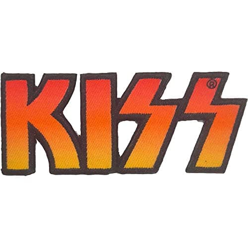Image of KISS Patch Cut Out Band Logo Official Black Woven Iron On 40 x 95mm One Size