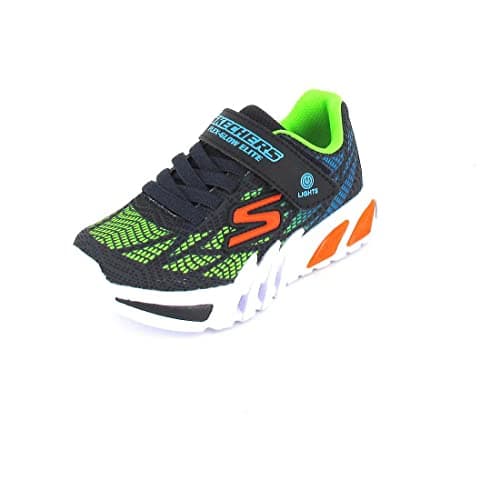 Image of Skechers Boy's Flex Glow Elite Vorlo Sneakers, Navy Synthetic/Multi Trim, 10.5 UK Child