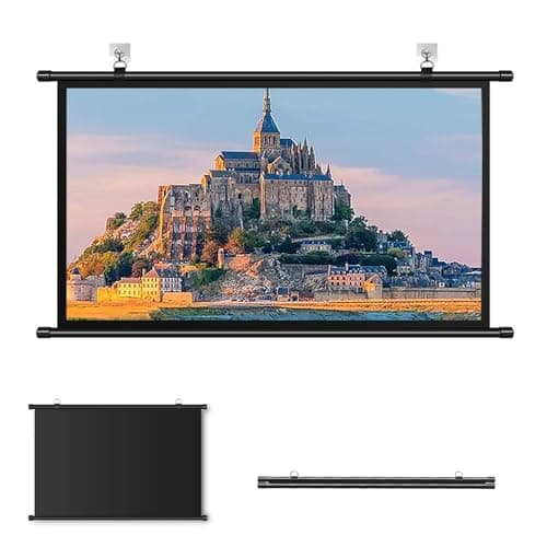 Image of 30" 40" 50" 60" 70" Projector Screen, Manual Pull Down Projector Screen, Anti-Crease, Home Theater Projection Screen 4K 4:3 16:9 Format, Movie Screen for Indoor Outdoor(White16:9,30")