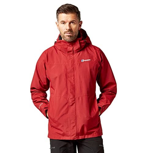 Image of Berghaus Men’s Maitland GORE-TEX® Jacket with Adjustable Hood, Hem & Cuffs, Interactive (IA) Zip, Waterproof, Breathable & Windproof Raincoat (UK, Alpha, XL, Regular, Regular, Red)