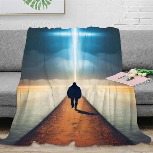 Image of Holy Light Guidance Print Blanket for Sofa Couch Bed Fleece Throw Blanket Decorative Cross Theme Sherpa Blanket 3D Pattern Plush Fuzzy Blanket 40x50inch(100x130cm)