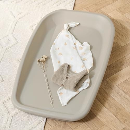 Image of Tutti Bambini Baby Changing Mat - Premium PU Foam Nappy Changing Mat, Cushioned & Wipeable Changing Table Topper, Birth to 9 Months, 86 x 52 x 11.5 cm (Mushroom)