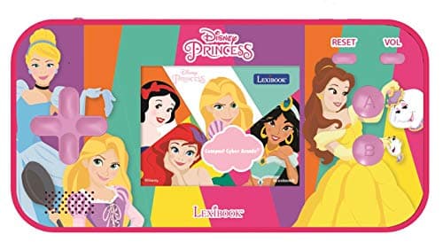 Image of Lexibook, Disney Princess, Compact Cyber Arcade, Portable Console, 150 Games, LCD Colour Screen, Battery Operated, Pink, JL2367DP