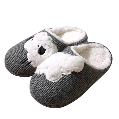 Image of MIEHUIAI Womens Slippers Memory Foam House Slippers Fluffy Slip on Faux Fur Slippers Non-slip Soft Home Shoes for Indoor(6.5/7.5UK,White Sheep