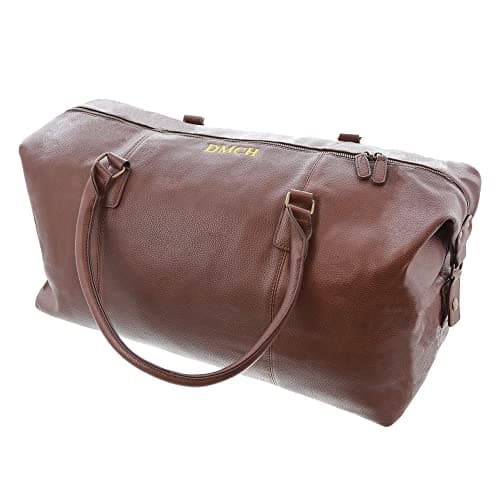 Image of aztex Personalised Men's Nu-Hide Range, Cabin Luggage - Holdall, Brown
