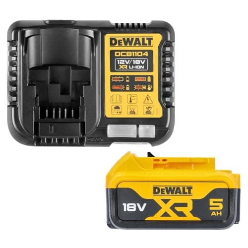 Image of DEWALT DCB184 5.0ah 18v XR Lithium Ion Battery + DCB1104 Charger