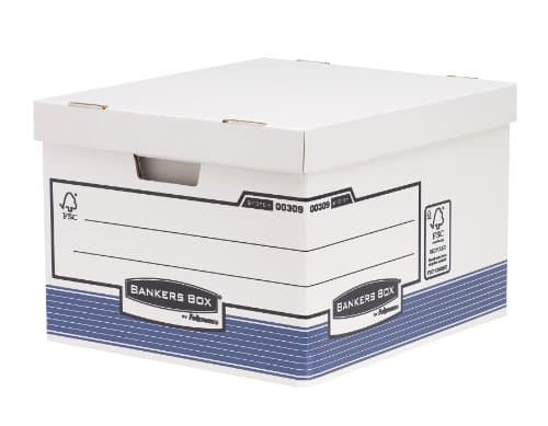 Image of Bankers Box System 380 x 287 x 430mm Large Storage Box - Blue (Pack of 10)