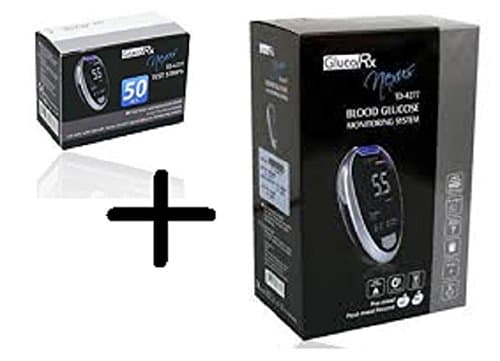 Image of GlucoRx Nexus Meter and 50 Test Strips