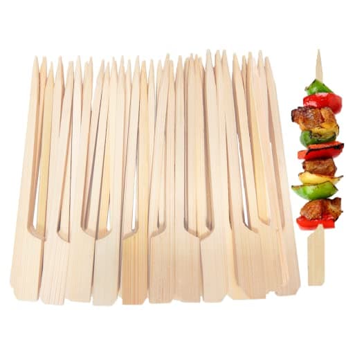 Image of AMZJIMTOP 200 Pcs Cocktail Sticks - Bamboo (9 cm) Natural Paddle Knotted Skewers Toothpicks Food Tooth Picks for Drinks, Charcuterie, Garnish Accessories, Party Supplies