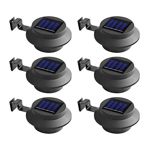 Image of Solalite Solar Gutter Light Outdoor Solar Security Lights Superbright with Panel Black Shell Fence Wall Lamp Garden Wall Lobby Pathway Lamp (Black, 6 Pack)