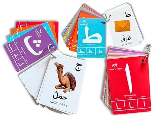 Image of Arabic Alphabet Index Cards, Alif Baa Alphabets, First Arabic Words, Letter Recognition, Positions of Letters in Words, Arabic Teacher