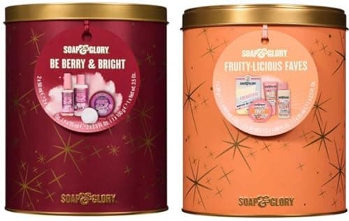 Image of Soap and Glory Be Berry & Bright Gift Set | Body Wash Body Butter Body Spray Bath Bomb Call of Fruity Body Care & Brightening Mask with Free Keyring | Birthday Gifts for Women| Pack of 2 (4pc x 2)