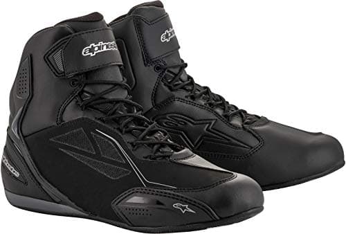 Image of Alpinestars Stella Faster-3 Drystar Black Silver Motorcycle Boots, Black/Grey, Size 8