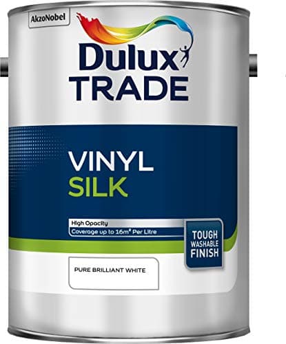 Image of Dulux Trade Vinyl Silk Pure Brilliant White 5L
