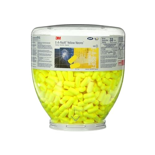 Image of 3M E-A-R E-A-Rsoft Yellow Neons Earplugs, 36 dB, Refill Bottle, 500 Pairs/Bottle, PD-01-002