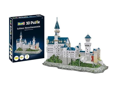 Image of Revell 3D Puzzle 00205 Neuschwanstein Castle 121 Pieces, Highly Detailed, 44cm in length, Fun & Easy To Build
