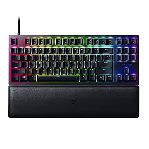 Image of Razer Huntsman V2 Tenkeyless (Purple Switch) - Optical Gaming Keyboard (Clicky Optical Switches, Doubleshot PBT Keycaps, Ergonomic Wrist Rest) US Layout |Black