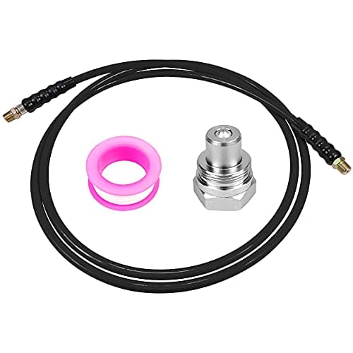 Image of AMZCNC 6' 10000psi High Pressure Hydraulic Hose CH-604 Coupler 3/8" Thread Hydraulic Hose Assembly,1/4" ID x 6 ft (BLACK, 6' 10000 PSI 3/8")