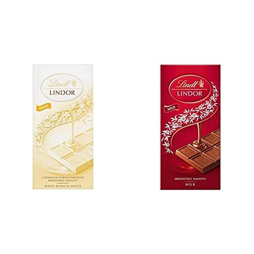 Image of Lindt LINDOR White Chocolate Bar - 100 g - The Perfect Treat - Chocolate with a Smooth Melting Filling & Lindor Milk Bar, 100g